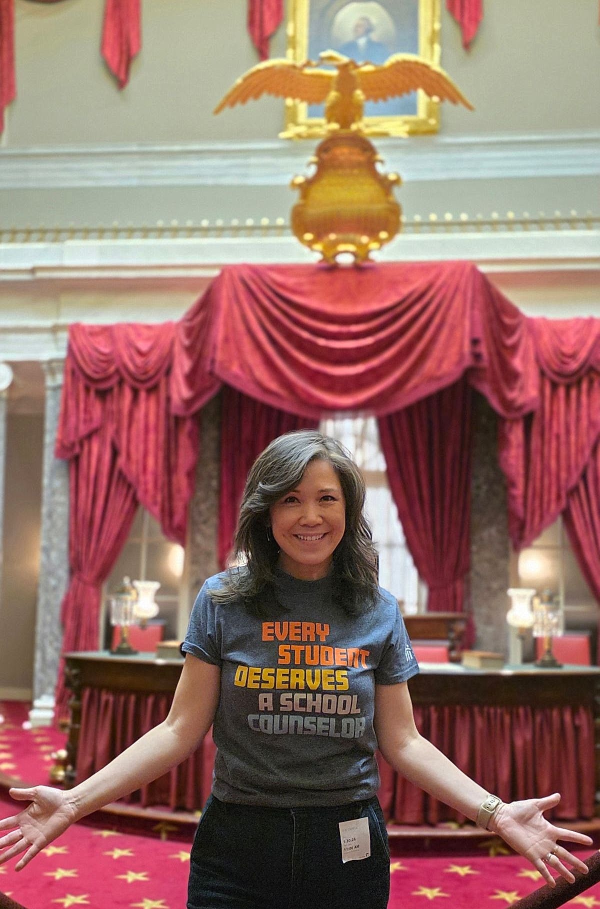 Lydia Larimore at the Old Senate Chamber in the U.S. Capitol